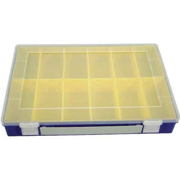 Hünersdorff Assortment box 335x225x55mm, blue polypropylene, 12 compartments, WE6007