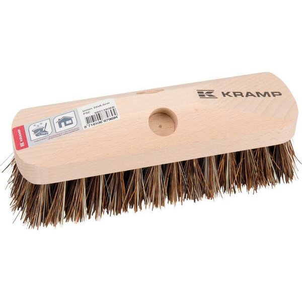 Kramp Scrubbing brush 22x6.5cm Synthetic fibre bristle wooden back 5801390KR