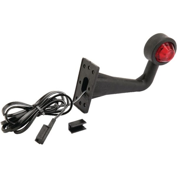 Marker light RH LED, round, 12/24V, red/transparent, bolt on 6SR0084LED175