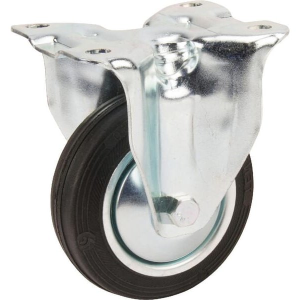 Tente Caster wheel rigid, rubber wheel: diameter 100x30mm, plate fitting: 103x85mm Load: 70kg, 3478DVJ100P62