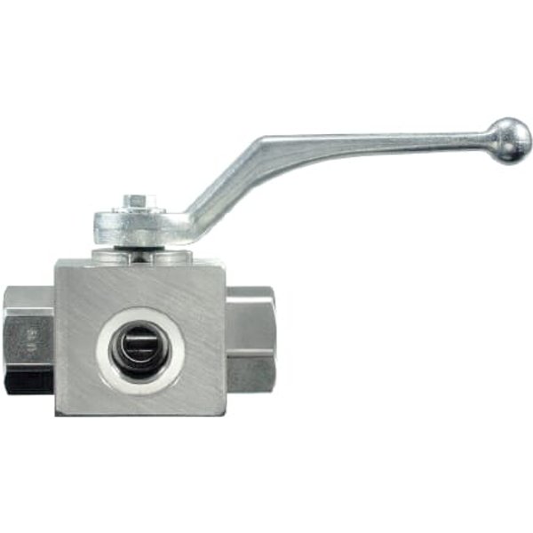 PH Hydraulik Three way ball valve L-bore 1/4" BSP SS BV3B04LSS