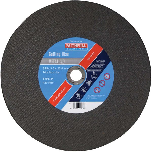 Faithfull Metal Cut Off Disc 355 x 3.5 x 25.4 mm FAI3503525M