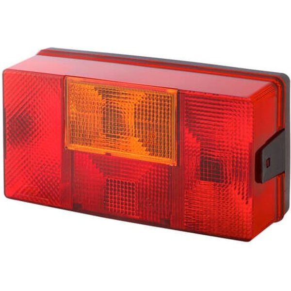 Hella Rear light RH rectangular, 12/24V, red/orange, bolt on, 210x66x108mm, 2SD006040041