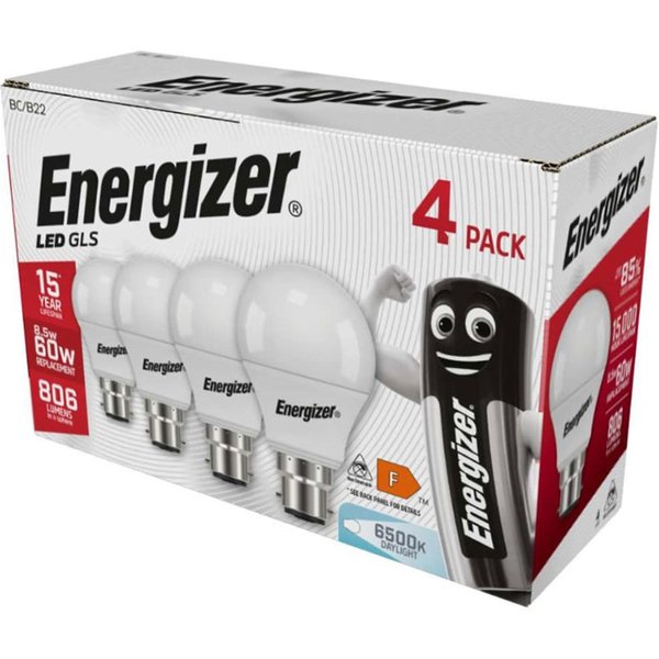 Energizer LED GLS 806 Lumens Daylight B22 Bulb (Pack of 4) S14062