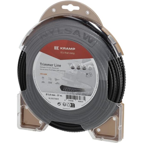 Kramp Trimmer line diameter 3mm 37m square Nylsaw black NL3037NKR