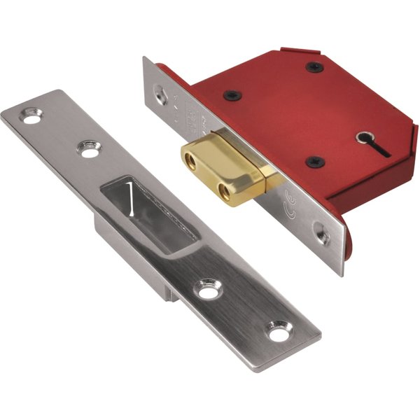 UNION StrongBOLT 2105S Stainless Steel 5 Lever Mortice Deadlock 68mm Y2105S-SS-2.5