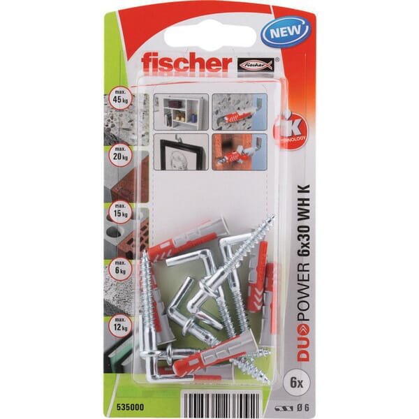 Fischer Plug Duopower 6x30 WH K 6pcs 535000