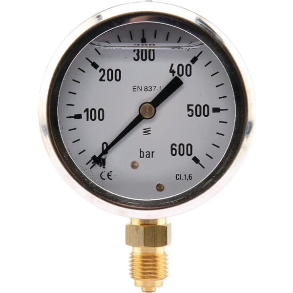 ET Pressure gauge diameter 63 0–600bar 1/4" bottom MA63600L04SSGF