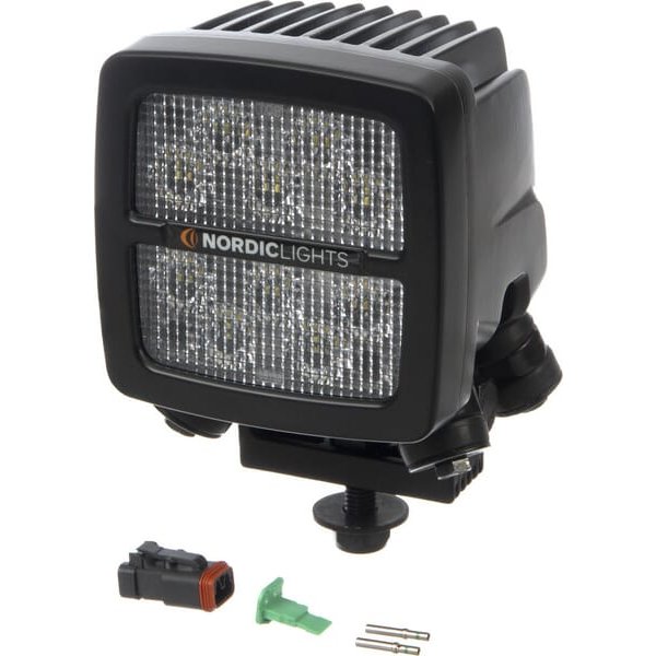 Nordic Lights Work light LED, 50W, 6700lm, square, 12/24V, white, bolt on, 104x108x143mm, Deutsch 2-pin, Low beam, 10 LED's, Scorpius XTR N4401 by 984149