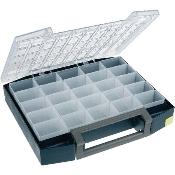 Raaco Assortment box 421x361x55mm, 15l capacity, blue polypropylene, 25 compartments, Boxxser 55 5x10 by 134873