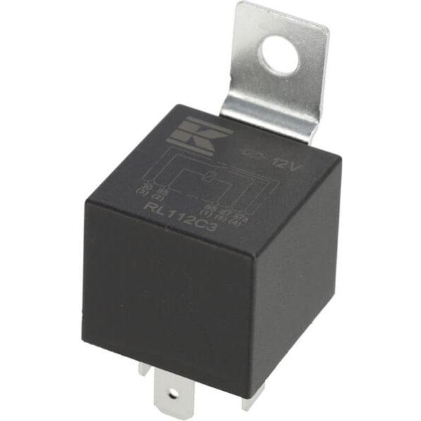 Kramp Mini relay 12V, changeover, 30A/40A, with holder RL112C3