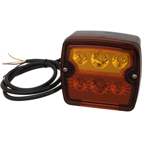 Kramp Rear light LED, square, 12/24V, orange/red, 97.4x105.4x49.5mm, 9 LED's, LA103172