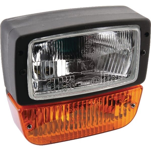 Cobo Headlight Incandescent/Halogen, LH square, amber/transparent, bolt on, 184x167mm, Deutsch 6-pin, 05098200