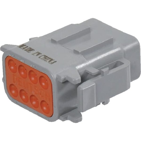 TE Connectivity DEUTSCH Plug housing female, grey, 8 poles Series DTM (1x), Deutsch DSDTM068SA