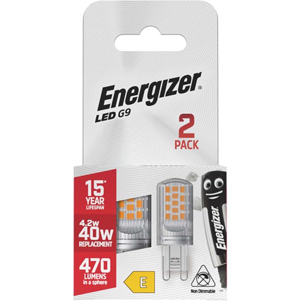 Energizer LED G9 470 Lumens 4.2W 4000K (Pack of 2) S29492
