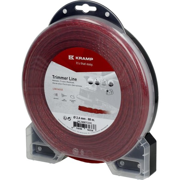 Kramp Trimmer line diameter 2.4mm 88m twisted silent red NL2488TCKR