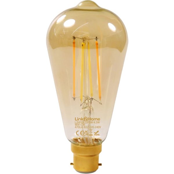 Link2Home Wi-Fi LED BC Filament Dimmable Bulb 4.5W L2HFEB22P5W