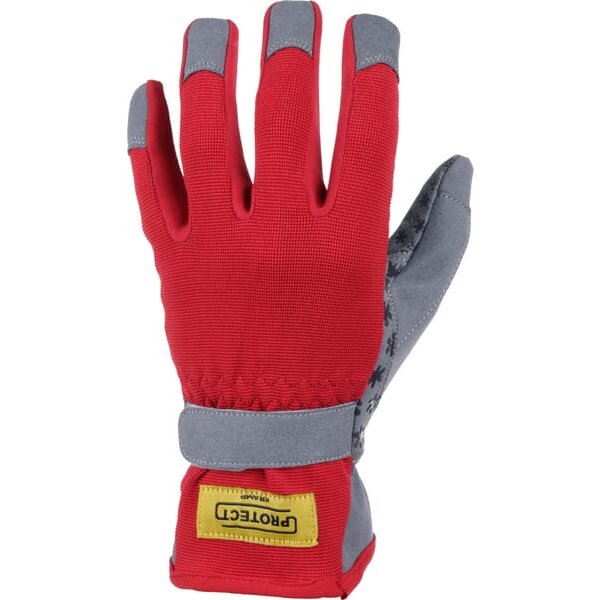 Kramp Gloves red-grey microfibers/Spandex size 8/M Protect Gardening by KG0700508