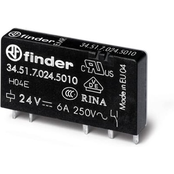 Finder Ultra-Slim PCB relay(EMR)1CO 6A/12V DC sensitive/AgNi+ Au 345170125010