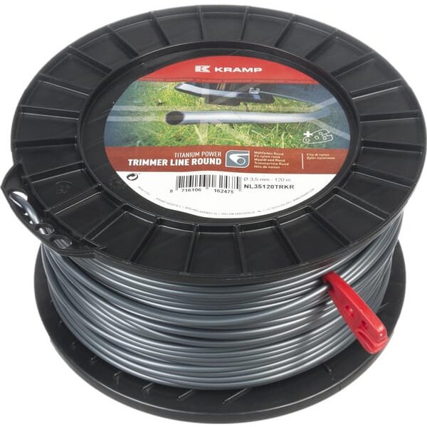Kramp Trimmer line diameter 3.5mm 120m round Titanium Power grey NL35120TRKR