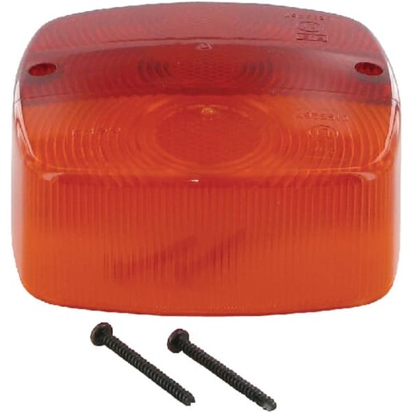 Geka Light lens, red/amber, square rear/left E123