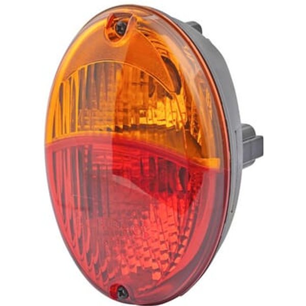 Hella Rear light oval, 12V, red/amber, bolt on, 140.4x98.4x98.4mm, 2SD343130071