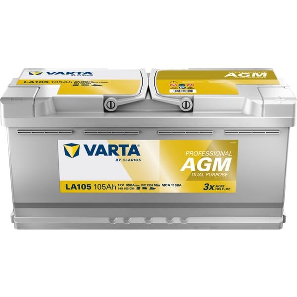 VARTA Battery 12V 105Ah 950A LA105 VARTA Professional Dual Purpose AGM 840105095