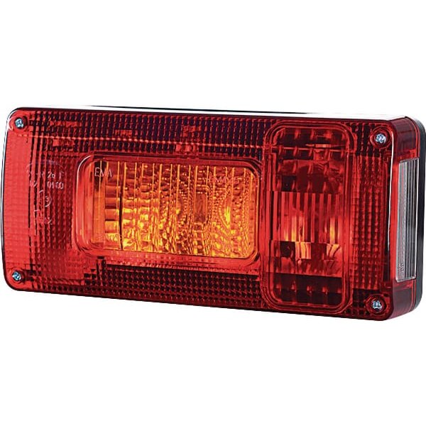 gopart Rear light LH 5/21W, rectangular, 12/24V, white/orange/red, 218x54.5x100mm, LA45015