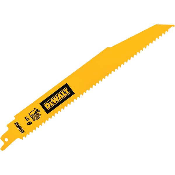 DEWALT Bi-Metal Wood Demolition Reciprocating Blade 228mm x 6 TPI (Pack 5) DT90381-QZ