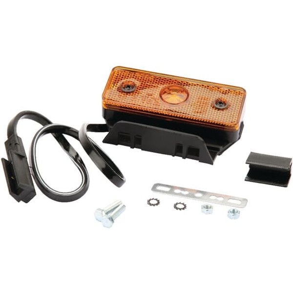 Marker light LED, rectangular, 12/24V, orange, bolt on, 104x32x40mm 6SU10432GLB50