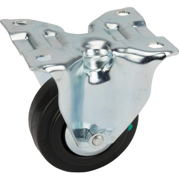 Tente Caster wheel rigid, rubber wheel: diameter 80x35mm, plate fitting: 103x85mm Load: 70kg, 3478PVJ080P62