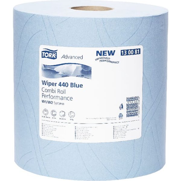 Tork Paper towel, blue roll, 24cm x 119m, 3ply, outer diameter 260mm, 2 rolls, PM130081