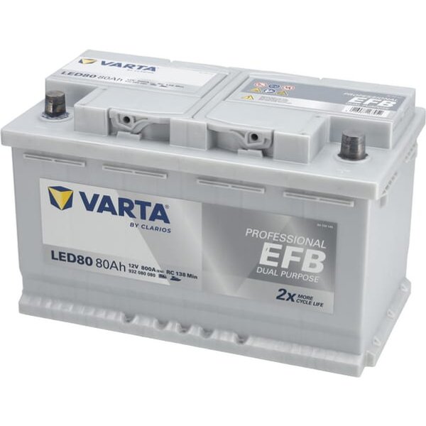 VARTA Battery 12V 80Ah 800A LED80 VARTA Professional Dual Purpose EFB 930080080