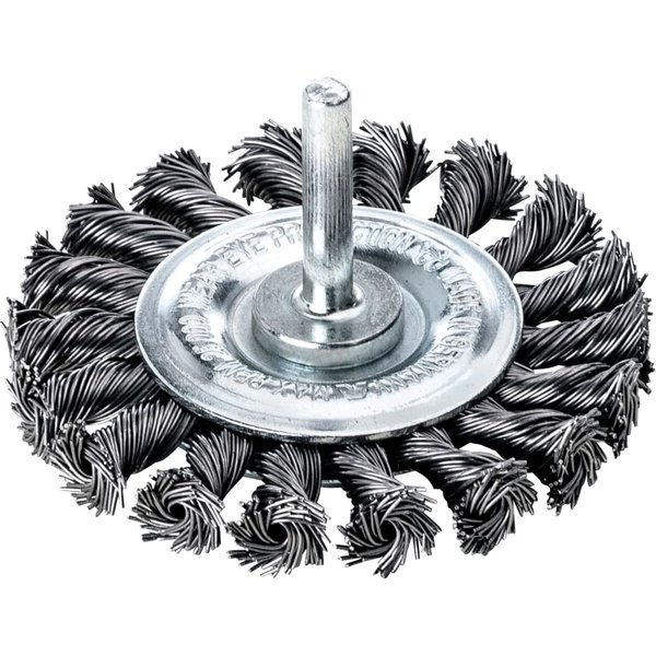 Lessmann Knotted Wheel Brush 75 x 9 mm, 6 mm Shank 417.198.11
