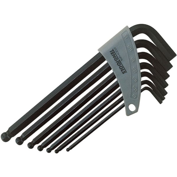 Teng Ball Point Hexagon Key Set, 7 Piece (1/8–3/8 in) 1474