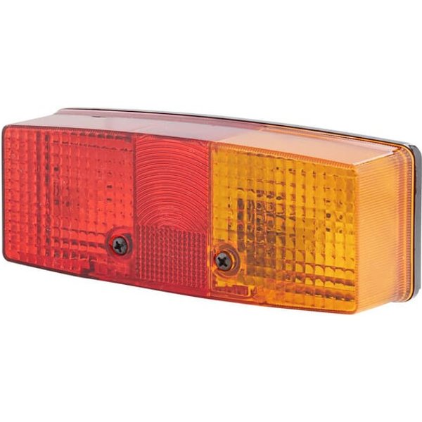 Hella Rear light RH rectangular, 12/24V, red/orange, bolt on, 158x51x64mm, 2SD003184041