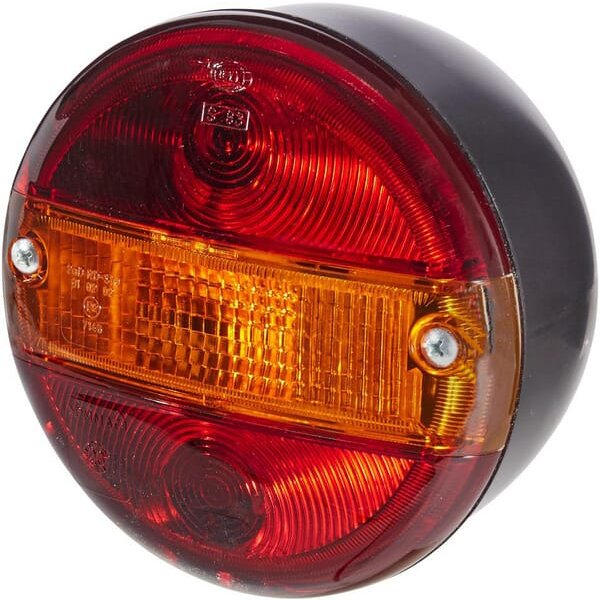 Hella Rear light round, 12/24V, amber/red, bolt on, diameter 140mm, 2SE001685201