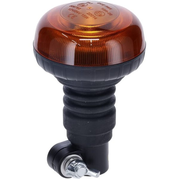 Kramp Beacon LED, low profile, 15W, 12-24V, amber, flexible pole mount, diameter 86mm x138mm LA20092