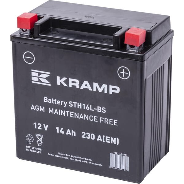Kramp Battery 12V 14Ah 230A closed YTX16LBSKR