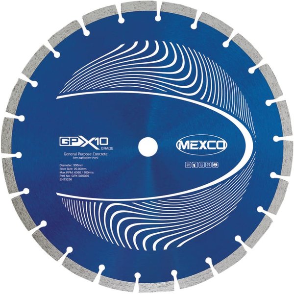 MEXCO GPX10 Concrete Diamond Blade 300 x 20mm GPX1030020