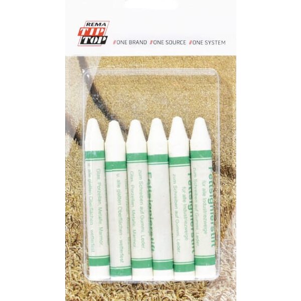 Rema Tip Top White mark-up chalk, pack of 6 4004012
