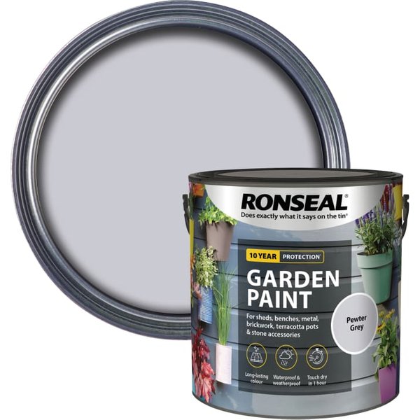 Ronseal Garden Paint Pewter Grey 2.5 L 39444