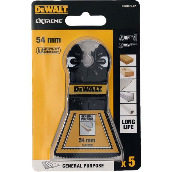DEWALT Bi-metal 3-Sided Cutting Multitool Blade 54 mm (5 Pack) DT20775-QZ