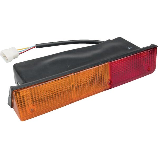 Cobo Rear light LH rectangular, red/amber, bolt on, 305x62mm Deutsch plug, 02654000