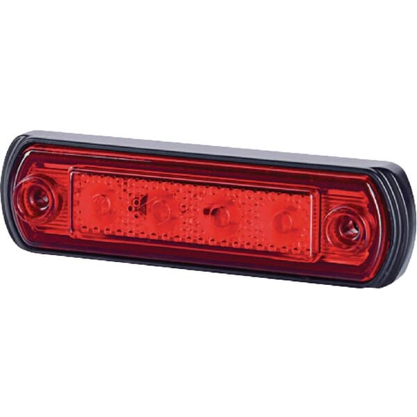 gopart Marker light LED, 0.5/1W, rectangular, 12/24V, red, 82x31x15mm, 4 LED's, LA35058