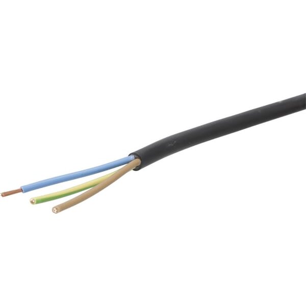 HELU Cable 3x2.5mm², black, PVC, per m, Helukabel H05VVF3X25BK