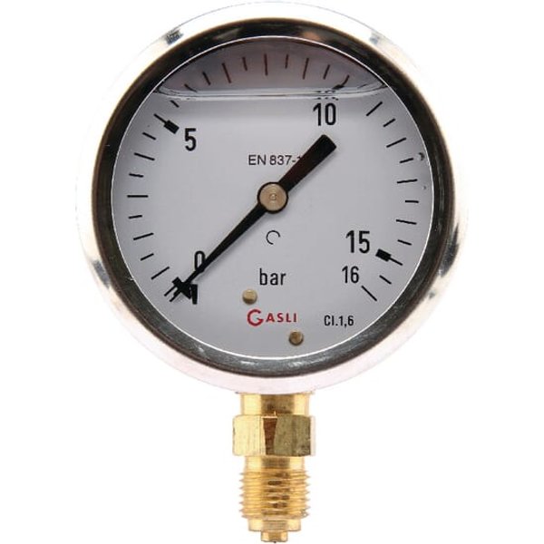 ET Pressure gauge diameter 63 0–16bar 1/4" bottom MA6316L04SSGF