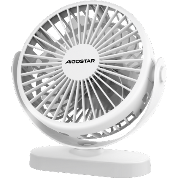 Aigostar Notus - Ventilador De Mesa PortáTil, 6 Pulgadas, 5 Aspas, 3 Velocidades, 1500Mah, Blanco-image