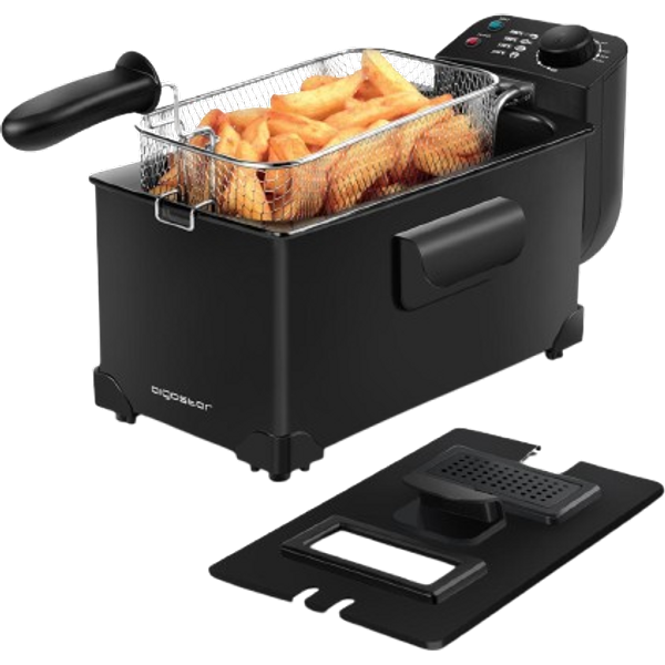 Aigostar Slater - Freidora De 3 Litros, 2200 Watios De Potencia Y Tapa Con Ventana De VisualizacióN, Acero Inoxidable De Tipo 304 Y Recipiente Totalmente ExtraíBle Para Vaciado De Aceite-image