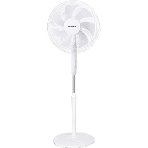 Ventilador De Pie, 16 Pulgadas, 7 Aspas, 3 Velocidades, Blanco-image
